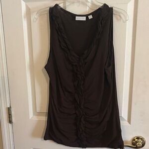New York & Company Dark Brown Sleeveless Blouse